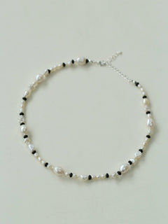 Baroque Pearl and Black Onyx Beaded Necklace - floysun