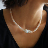 Baroque Pearl Blush Beaded Collar Necklace - floysun