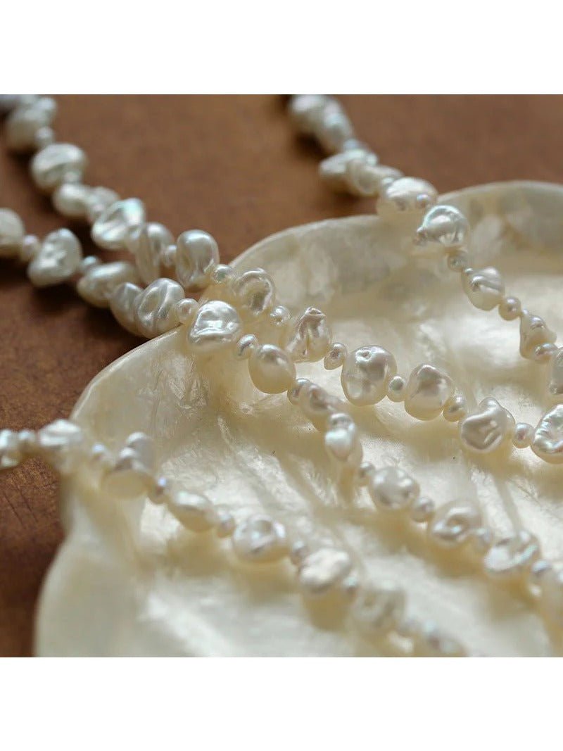 Baroque Pearl Braided Custom Letter Necklace - floysun