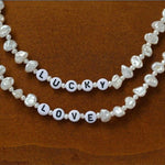 Baroque Pearl Braided Custom Letter Necklace - floysun