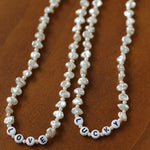 Baroque Pearl Braided Custom Letter Necklace - floysun