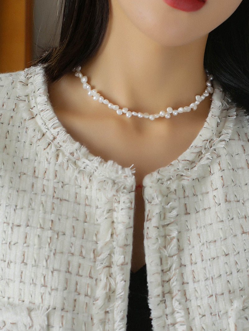 Baroque Pearl Clavicle Chain Necklace - floysun