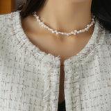 Baroque Pearl Clavicle Chain Necklace - floysun