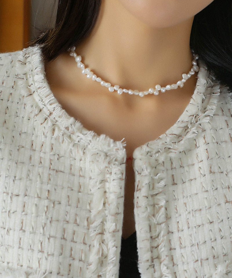 Baroque Pearl Clavicle Chain Necklace - floysun