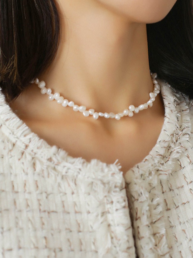 Baroque Pearl Clavicle Chain Necklace - floysun