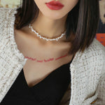 Baroque Pearl Clavicle Chain Necklace - floysun