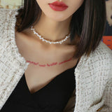 Baroque Pearl Clavicle Chain Necklace - floysun