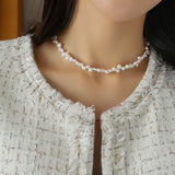 Baroque Pearl Clavicle Chain Necklace - floysun