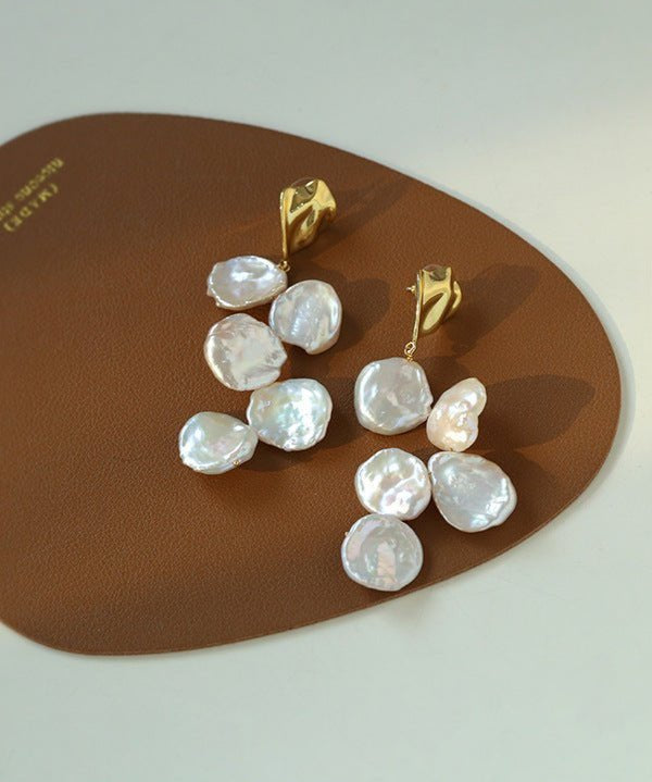 Baroque Pearl Earrings with Scattered Petals - floysun