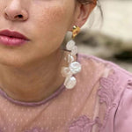 Baroque Pearl Earrings with Scattered Petals - floysun