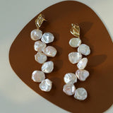 Baroque Pearl Earrings with Scattered Petals - floysun