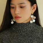 Baroque Pearl Earrings with Scattered Petals - floysun