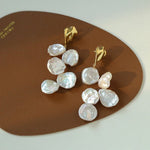 Baroque Pearl Earrings with Scattered Petals - floysun