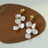 Baroque Pearl Earrings with Scattered Petals - floysun