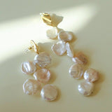 Baroque Pearl Earrings with Scattered Petals - floysun