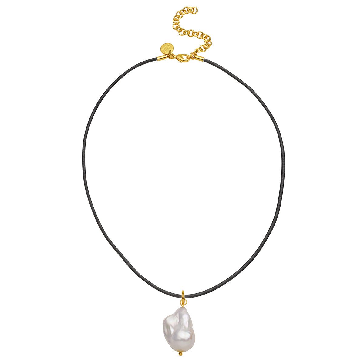Baroque Pearl Leather Necklace - floysun