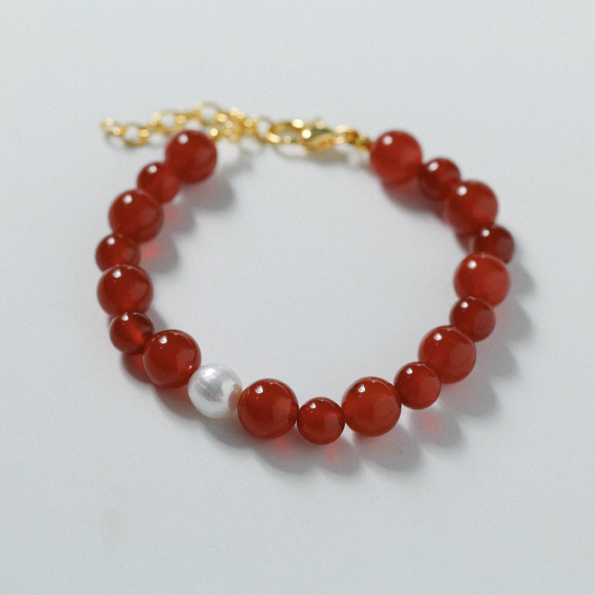 Baroque Pearl Red Onyx Bracelet - floysun