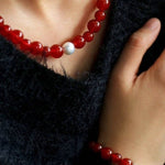 Baroque Pearl Red Onyx Bracelet - floysun