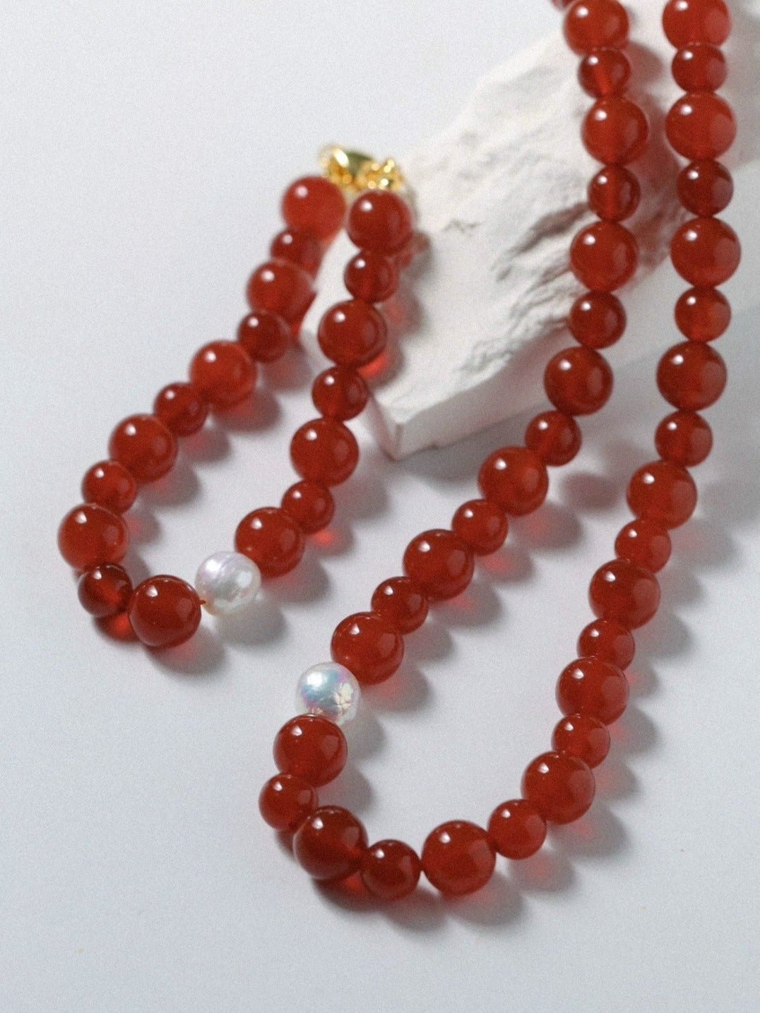 Baroque Pearl Red Onyx Bracelet - floysun