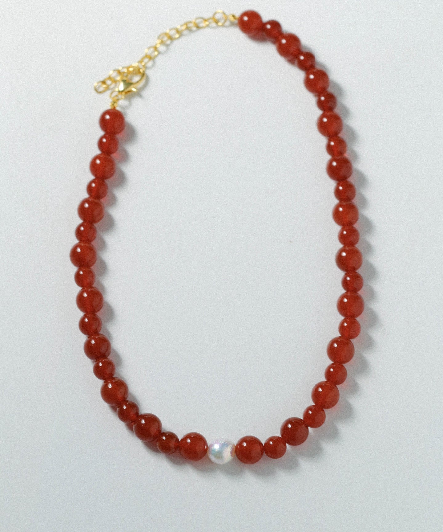 Baroque Pearl Red Onyx Necklace - floysun