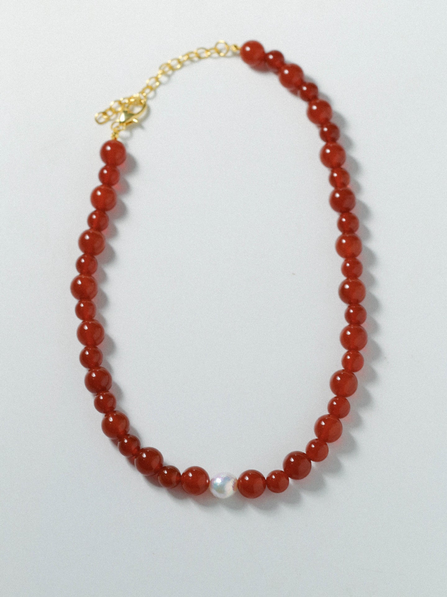 Baroque Pearl Red Onyx Necklace - floysun