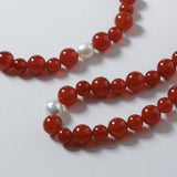 Baroque Pearl Red Onyx Necklace - floysun