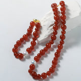 Baroque Pearl Red Onyx Necklace - floysun