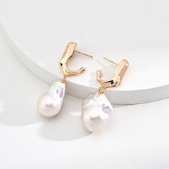 Baroque Pearl Sterling Silver Earrings - floysun