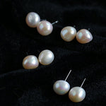 Baroque Pearl Stud Earrings Star Moon & Button Designs - floysun