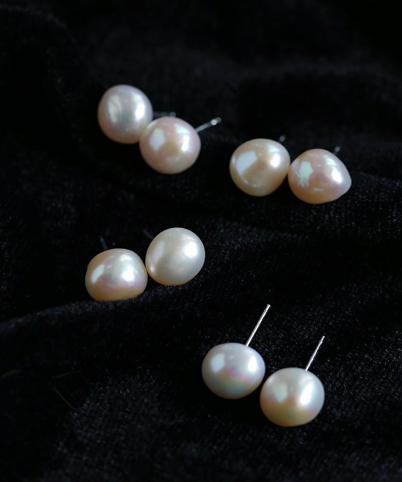 Baroque Pearl Stud Earrings Star Moon & Button Designs - floysun