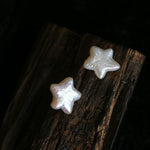 Baroque Pearl Stud Earrings Star Moon & Button Designs - floysun