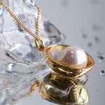 Baroque Shaped Pearl Oval Pendant Necklace - floysun