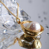 Baroque Shaped Pearl Oval Pendant Necklace - floysun