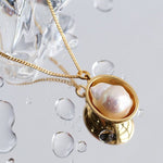 Baroque Shaped Pearl Oval Pendant Necklace - floysun