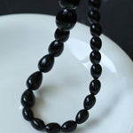 Black Gradient Water Drop Black Agate Necklace - floysun