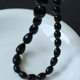 Black Gradient Water Drop Black Agate Necklace - floysun