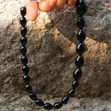 Black Gradient Water Drop Black Agate Necklace - floysun