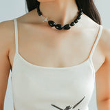 Black Gradient Water Drop Black Agate Necklace - floysun