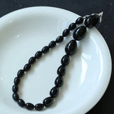 Black Gradient Water Drop Black Agate Necklace - floysun