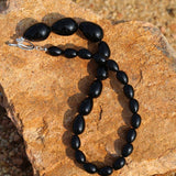 Black Gradient Water Drop Black Agate Necklace - floysun