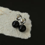 Black Onyx and Tiger's Eye Drop Earrings - floysun