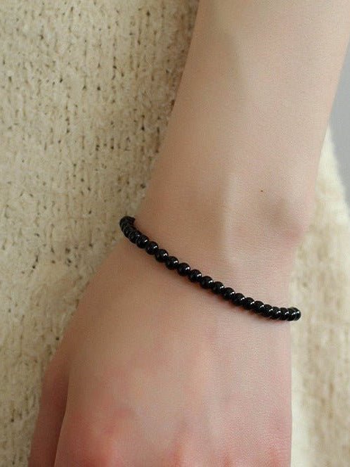 Black Onyx Beaded Bracelet - floysun