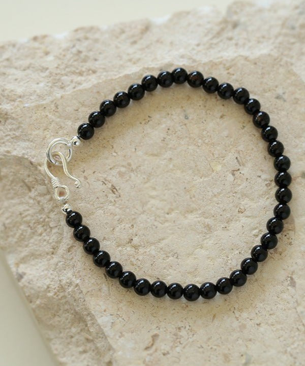 Black Onyx Beaded Bracelet - floysun