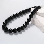 Black Onyx Beaded OT Buckle Necklace - 14mm - floysun