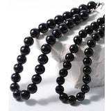 Black Onyx Beaded OT Buckle Necklace - 14mm - floysun