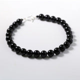 Black Onyx Beaded OT Buckle Necklace - 14mm - floysun