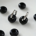 Black Onyx Hoop Earrings - floysun