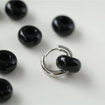 Black Onyx Hoop Earrings - floysun