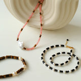 Black Onyx Pearl Bead Necklace - floysun