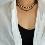 Black Onyx Pearl Bead Necklace - floysun